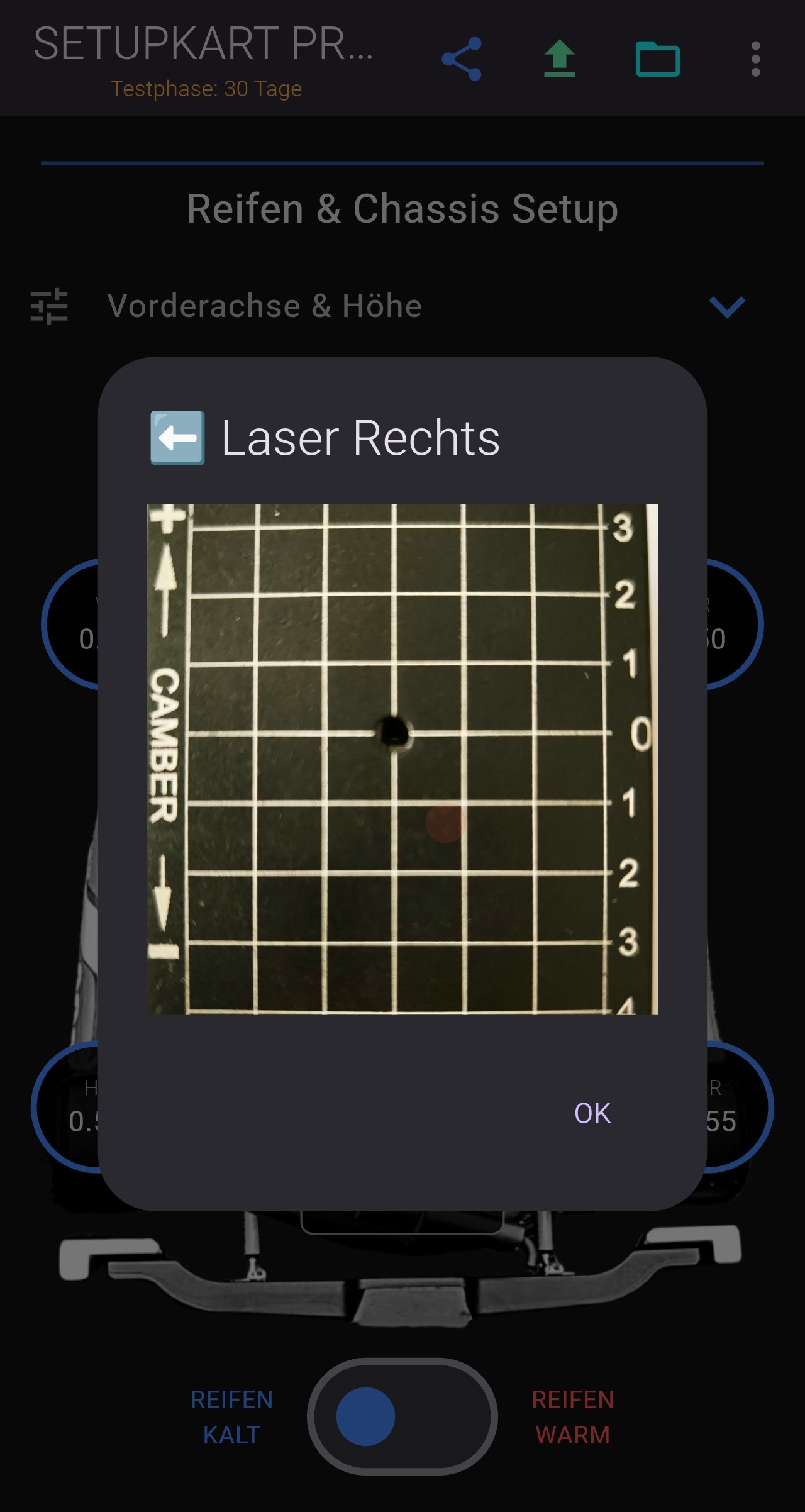 Laser Sturzeinstellung
