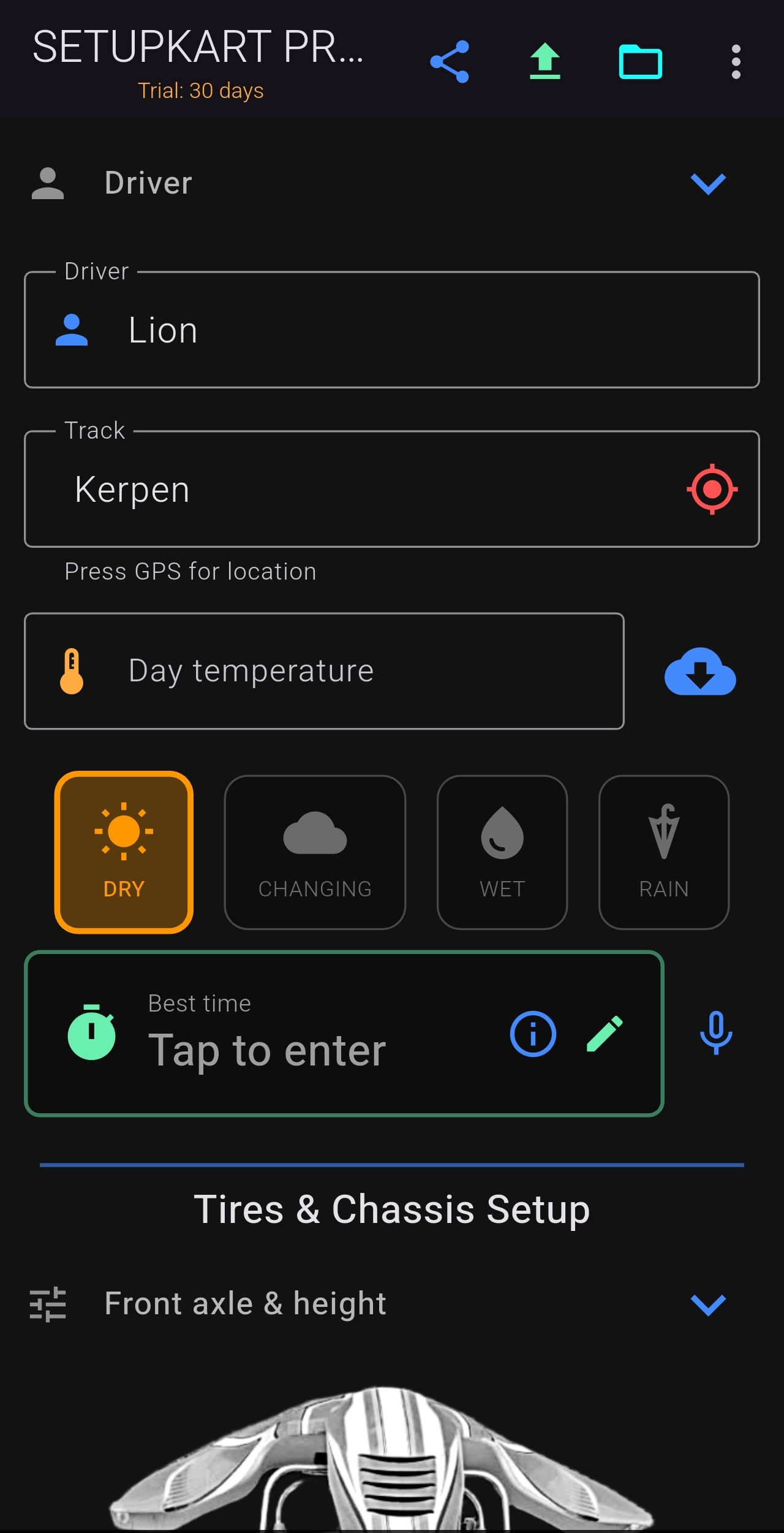 Home Screen – Driver & Weather