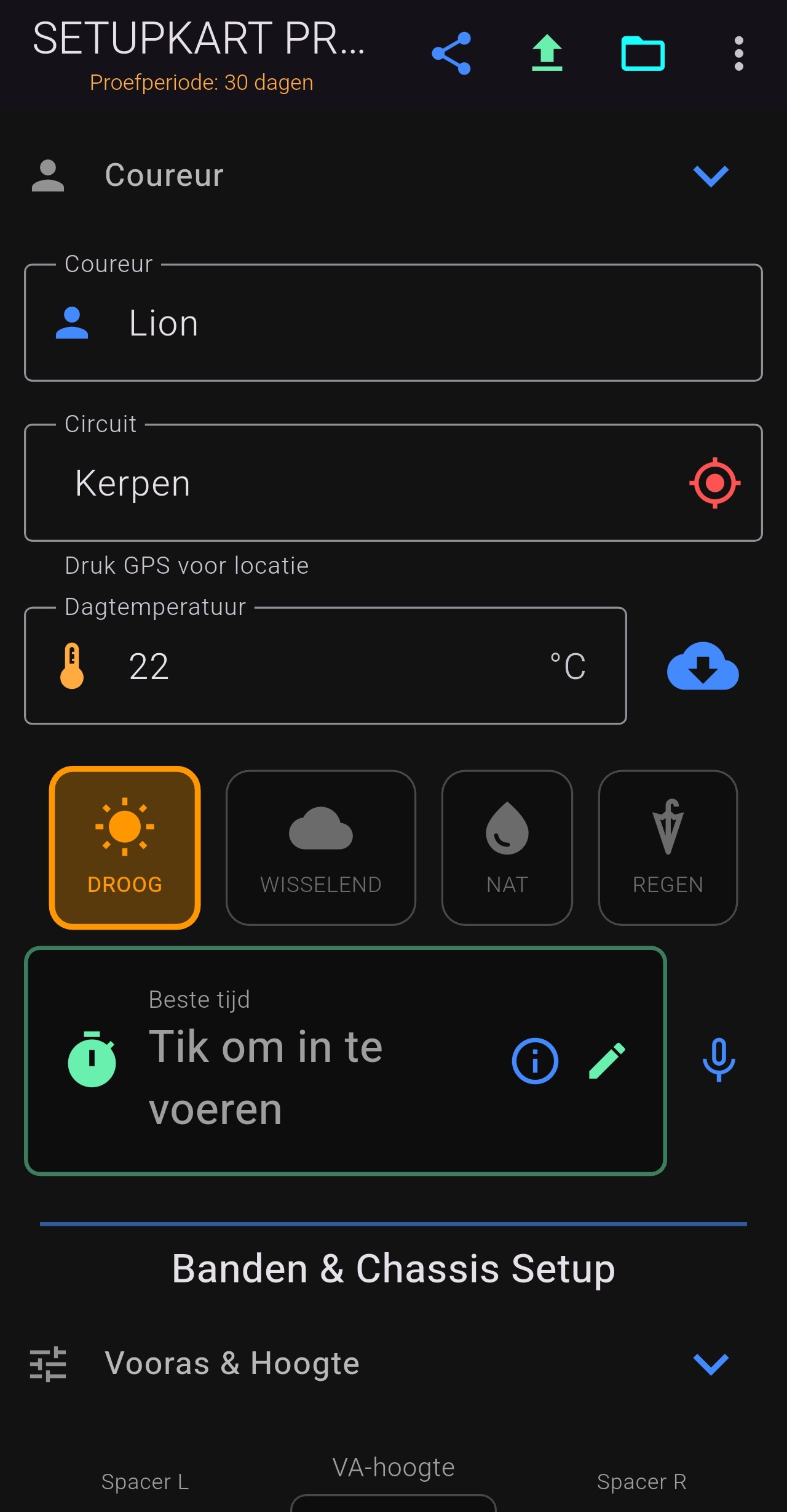 Pantalla principal – Piloto & Clima